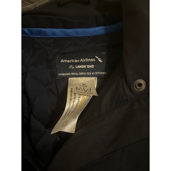 AA Lands End Jacket Womens Size M Blue Hooded Flight Attendent - Picture 4 of 7